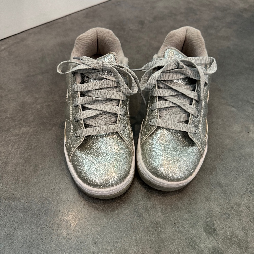 Unisex Youth Silver Glitter Split Heelys